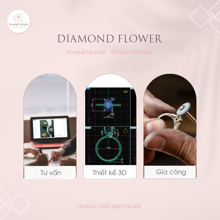 Trải nghiệm dịch vụ thiết kế trang sức tại Diamond Flower